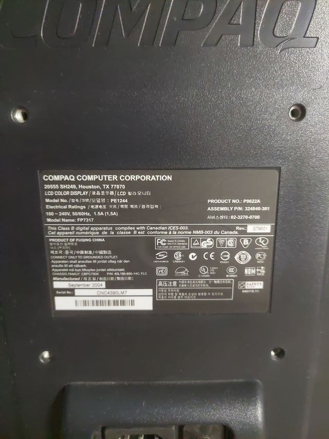 Monitor Compaq FP7317 17 Plata