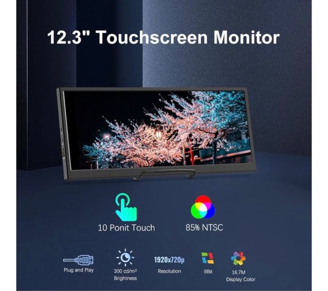 Pantalla Táctil Portátil 12.3 IPS HDMI