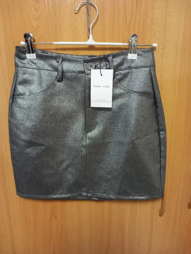 Falda Pura Vida Talla X Color Plateado