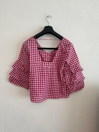 Blusa rosa cuadros vichy