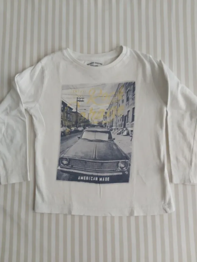 Camiseta Mayoral Blanca Estampada Coche