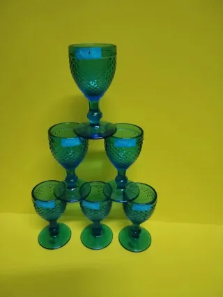 Copos de licor Atlantis Vidro Azul/Verde