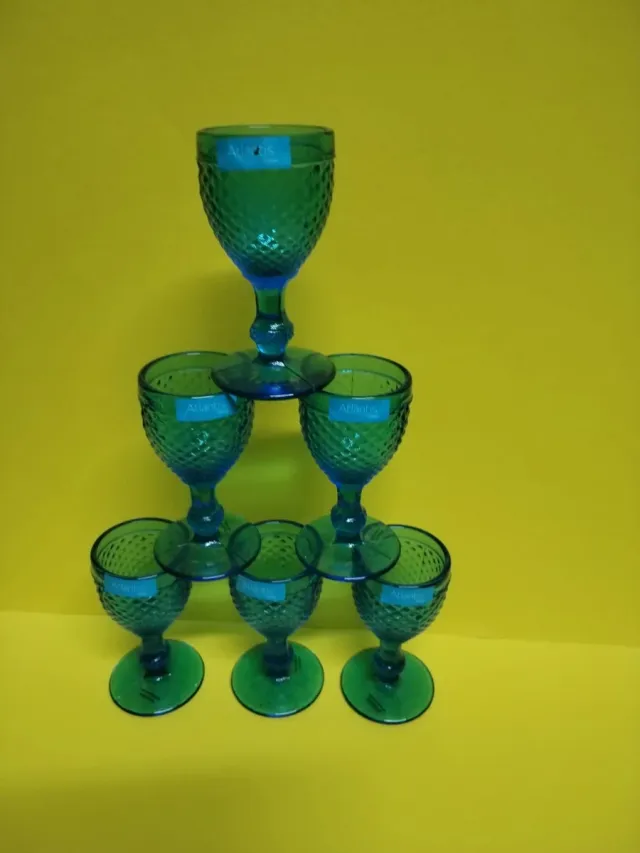 Copos de licor Atlantis Vidro Azul/Verde
