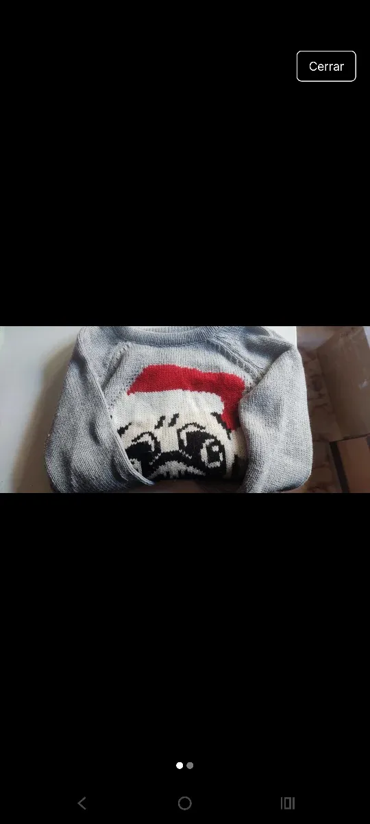 Jersey Navideño Pugly Xmas Niño Gris