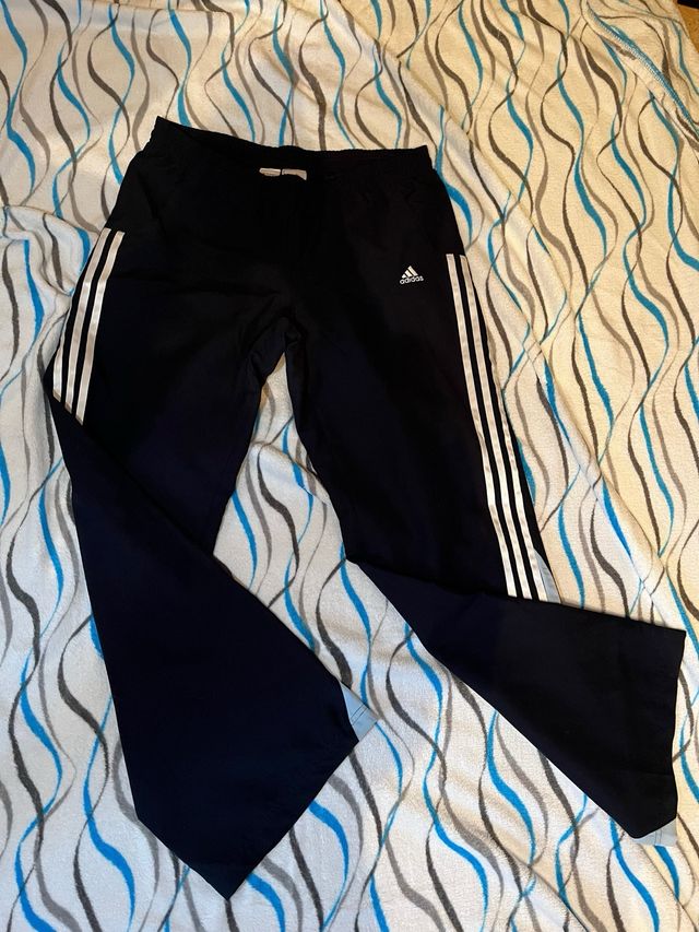 Pantalón Adidas Retro Negro Rayas Azules