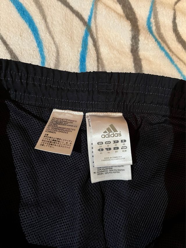 Pantalón Adidas Retro Negro Rayas Azules