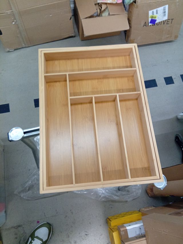 Organizzatore per posate in bambù estensibile