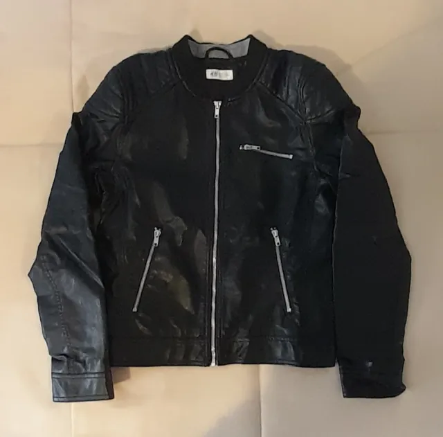 Chaqueta cuero H&M negra unisex 12-13 años