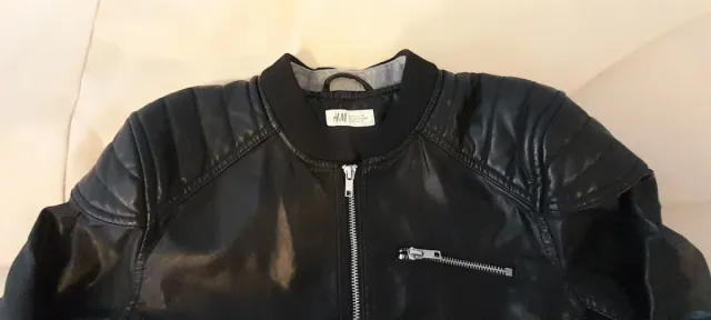 Chaqueta cuero H&M negra unisex 12-13 años