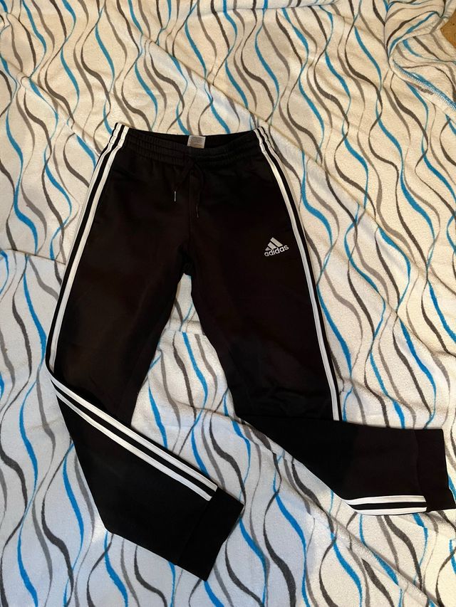 Pantalón Adidas Negro Rayas Blancas