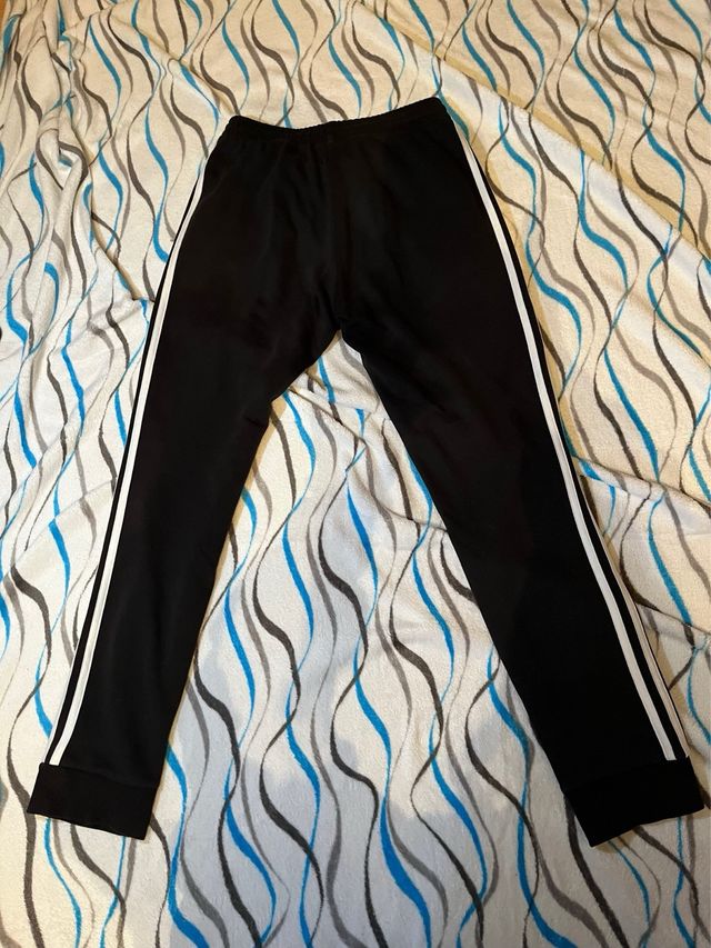 Pantalón Adidas Negro Rayas Blancas