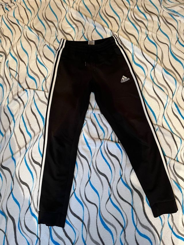 Pantalón Adidas Negro Rayas Blancas