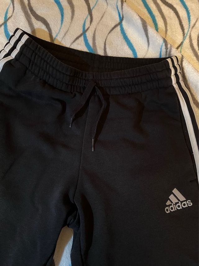 Pantalón Adidas Negro Rayas Blancas