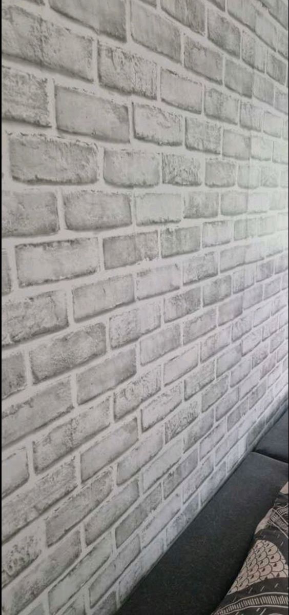 10 Metros autoadesivo Tijolo Cinza Branco