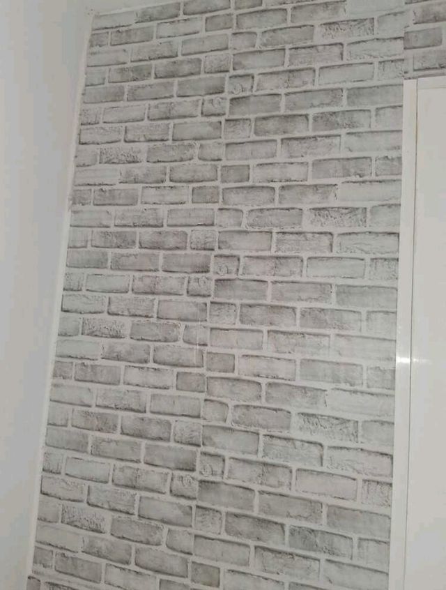 10 Metros autoadesivo Tijolo Cinza Branco