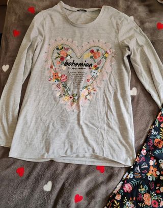 Pijama Tezenis Corazón Boho Flores