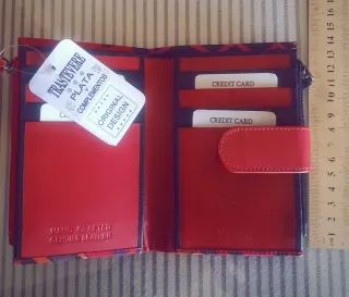 Billetera de piel multicolor