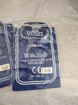 2 Camisas de trabajo Vesin azules sin usar