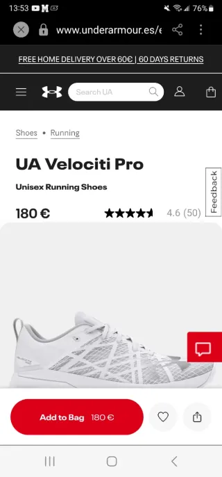 Zapatillas Under Armour Velocity Pro Talla 44.5