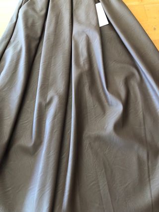 Falda Larga Piel Ecológica Marrón