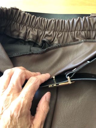 Falda Larga Piel Ecológica Marrón