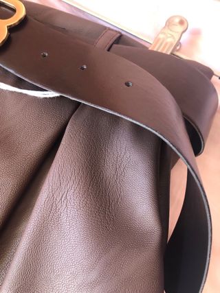 Falda Larga Piel Ecológica Marrón