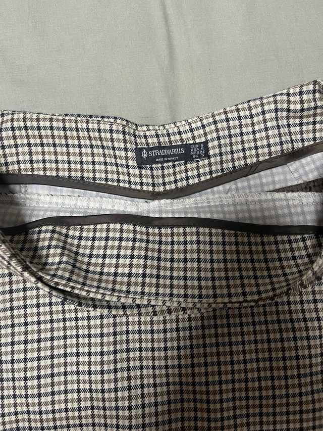 Falda pantalón Stradivarius cuadros