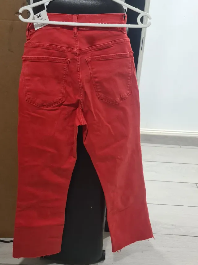 Pantalones Mango Rojos Talla S/36
