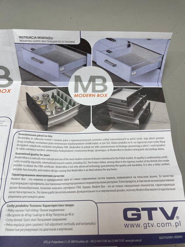 Cajón GTV Modern Box Cierre Silencioso 40kg