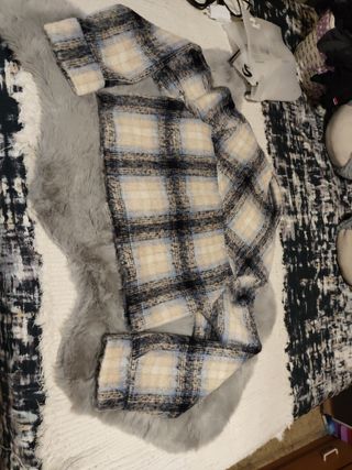 Chaqueta corta cuadros Talla S