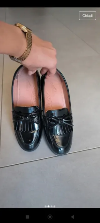 Mocassini neri lucidi 39
