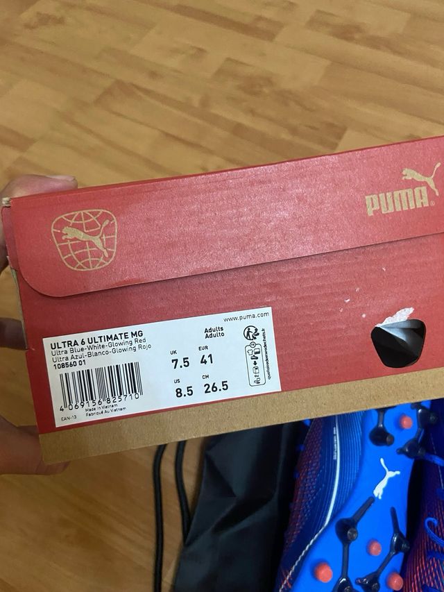 Botas Fútbol Puma Ultra 6.1 Azul/Rojo