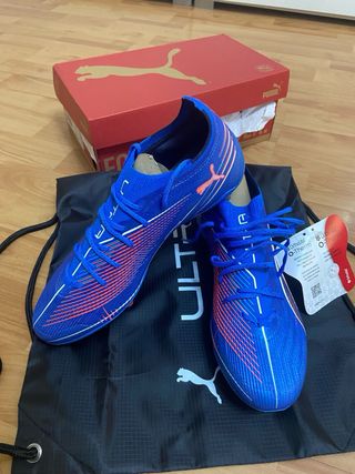 Botas Fútbol Puma Ultra 6.1 Azul/Rojo