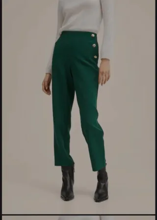 Pantalón verde Mango Talla L