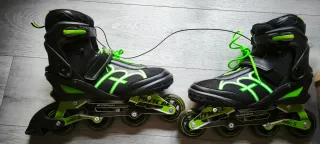 Patines en línea talla 44 negros y verdes