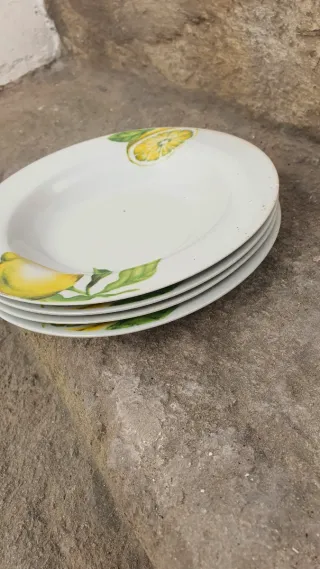 Set 5 piatti piani, 5 fondi, 5 coppe terracotta