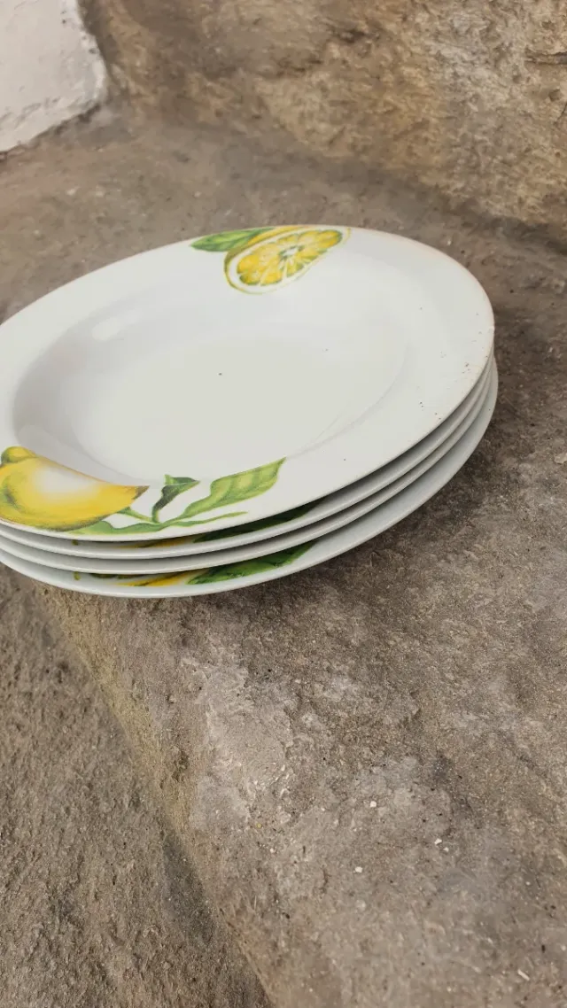 Set 5 piatti piani, 5 fondi, 5 coppe terracotta