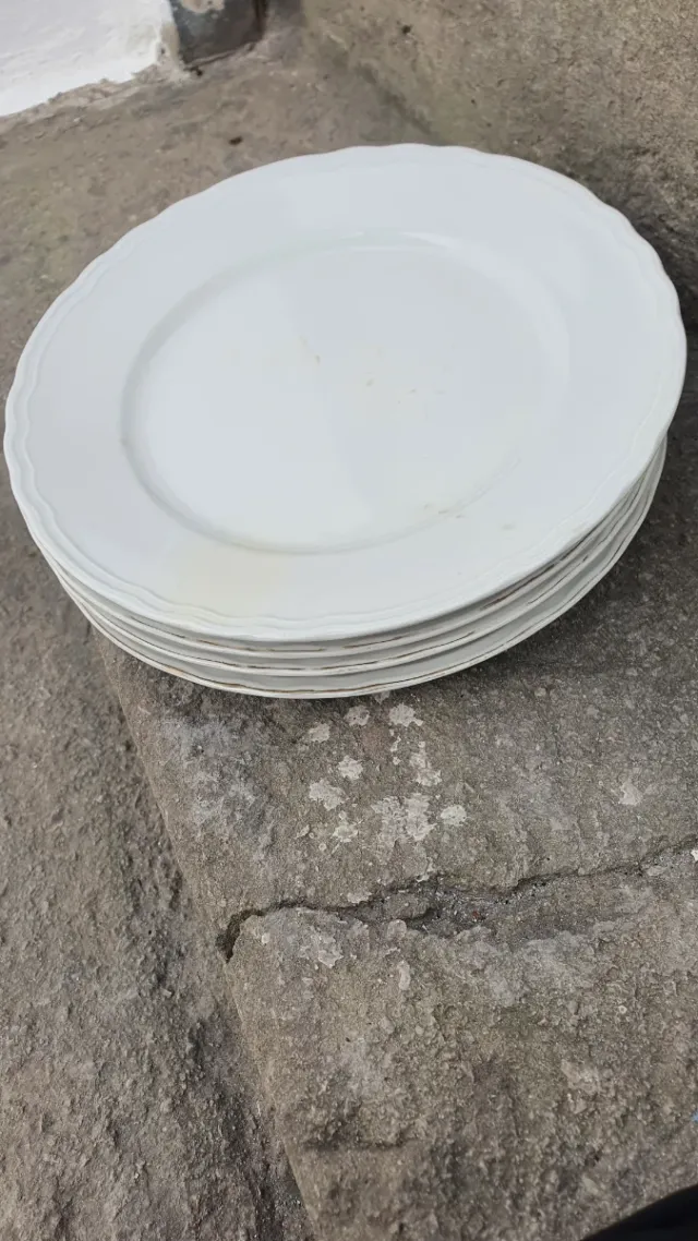 Set 5 piatti piani, 5 fondi, 5 coppe terracotta