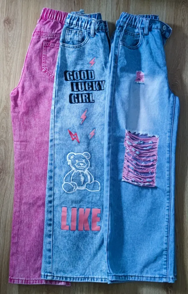 Lote 3 vaqueros niña talla 140/146