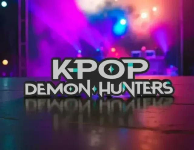 Logo K-POP Demon Hunters 3D decoración anime