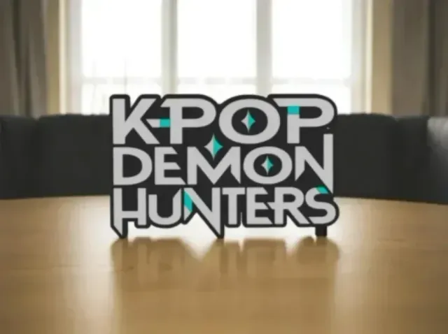 Logo 3D K-POP DEMON HUNTERS decoración anime