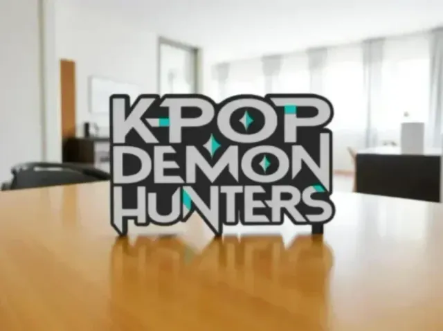 Logo 3D K-POP DEMON HUNTERS decoración anime