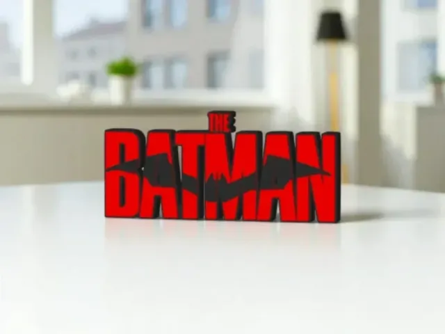 Logo 3D The Batman en rojo y negro
