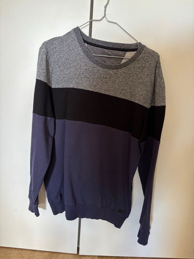 Sudadera Salsa Gris y Azul