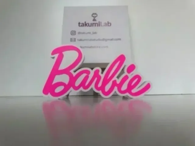 Logo Barbie 3D | Decoración rosa friki