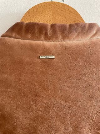 Chaqueta Cuero Marrón Bershka Talla M