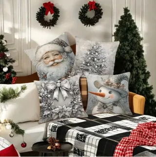 Set 4 Federe per Cuscini Natale 45×45