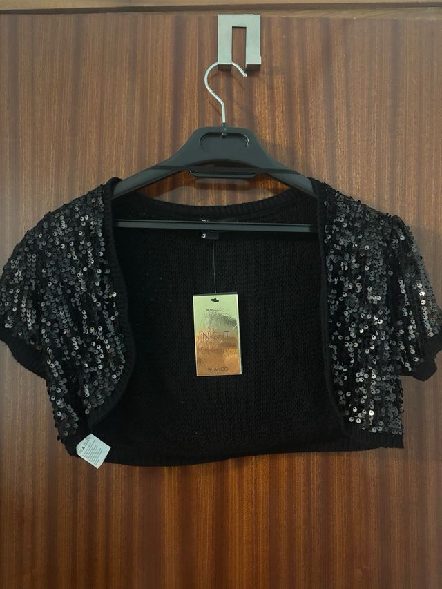 Bolero lentejuelas negro talla S