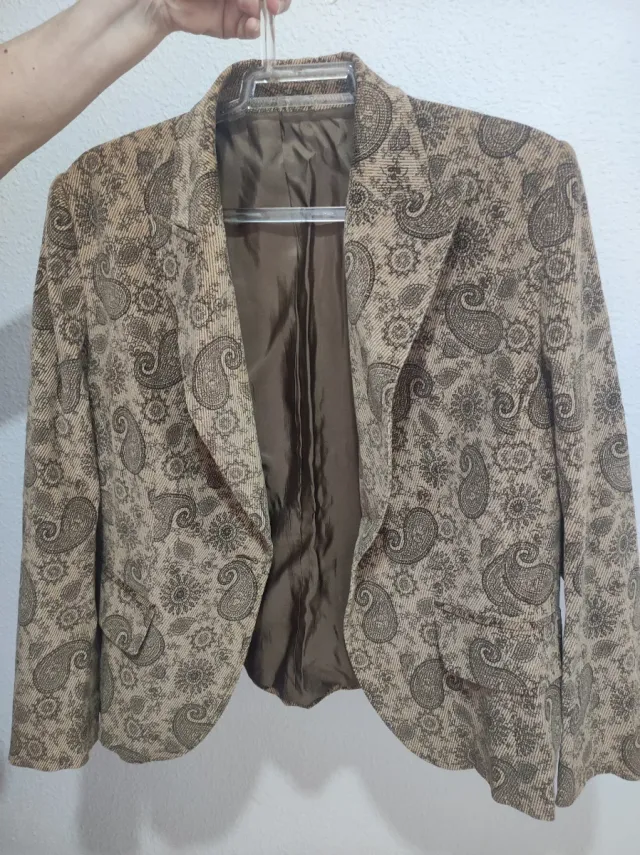 Chaqueta Pana Estampada Talla 50