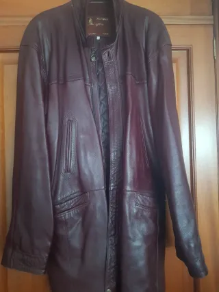 Chaqueta de cuero hombre invierno